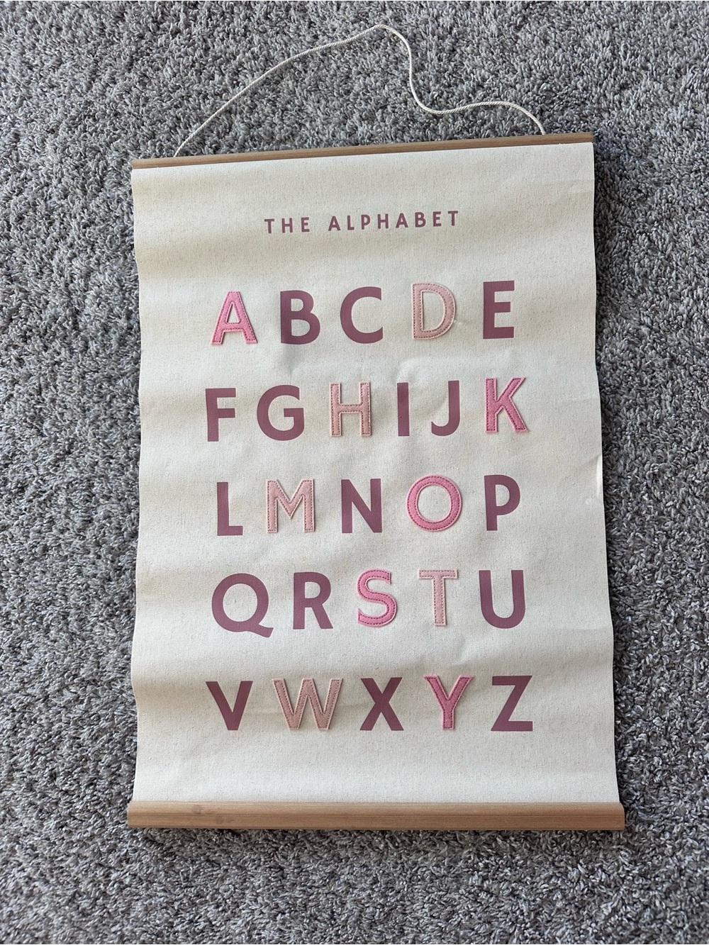 Boho Canvas Alphabet Nursery Wall Banner Hanging 15.5x22